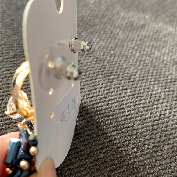 New gold blue crystal earrings - Picture 2 of 2
